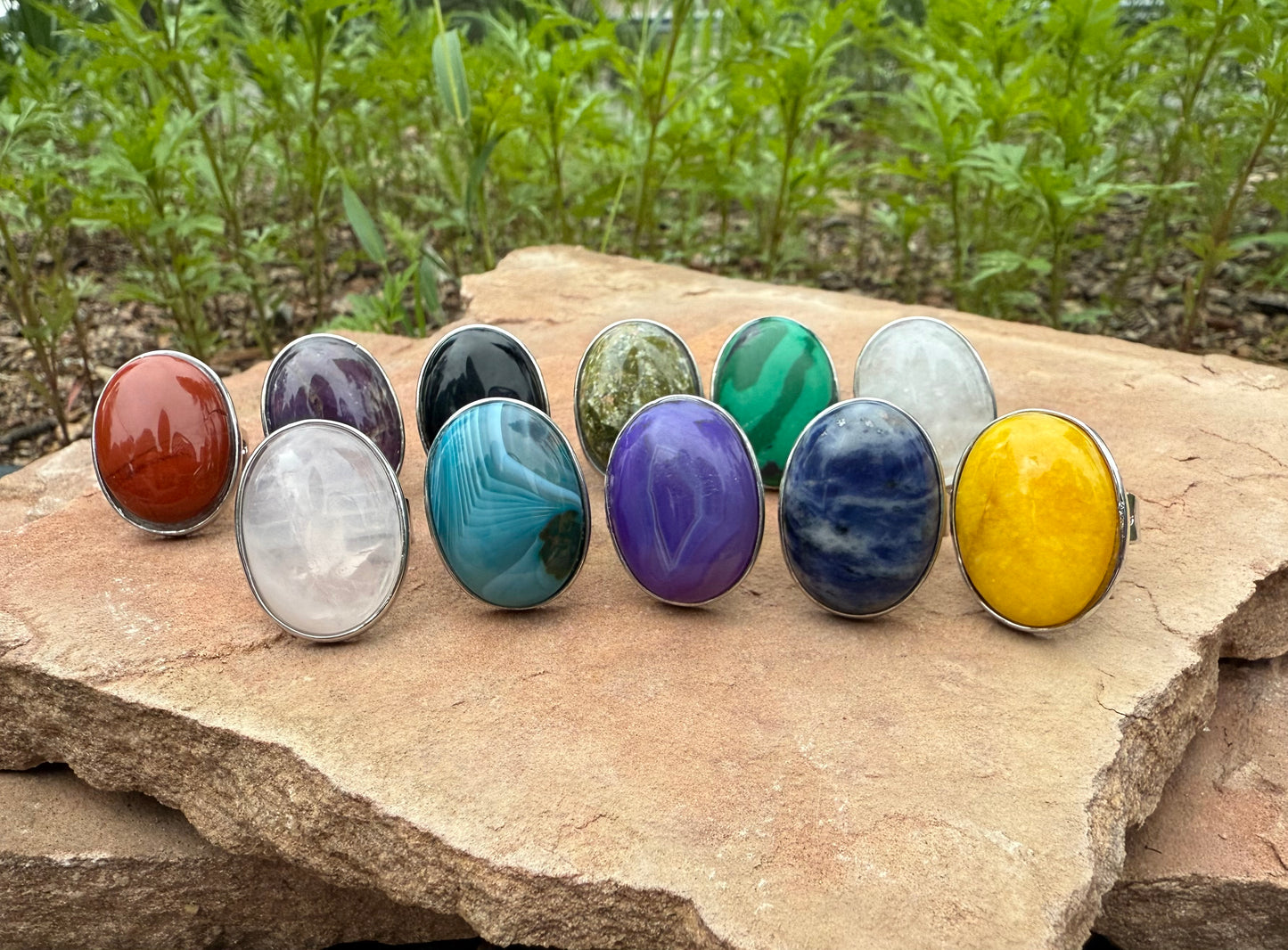 Oval Gemstone Rings