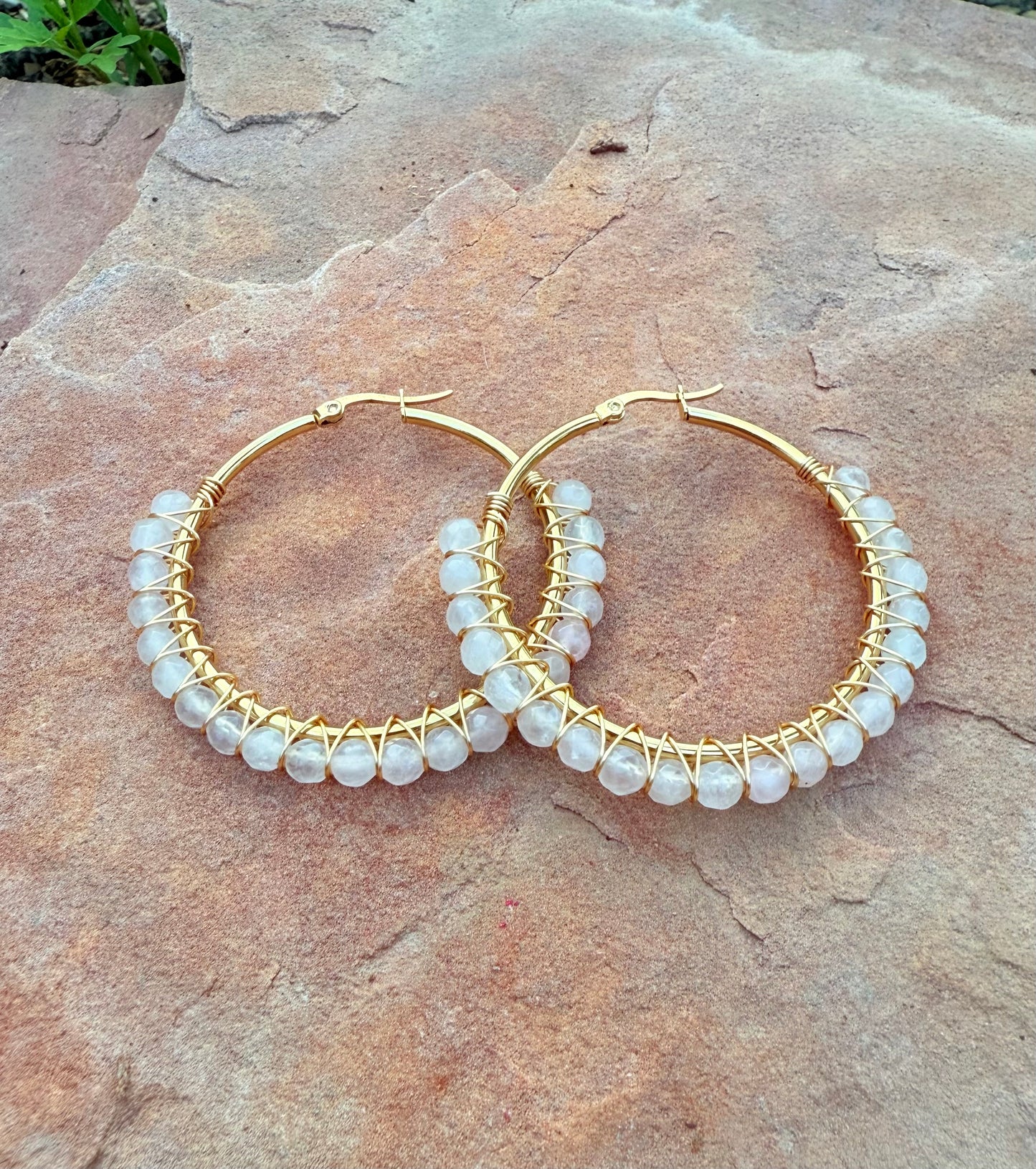 Gemstone Hoop Earrings